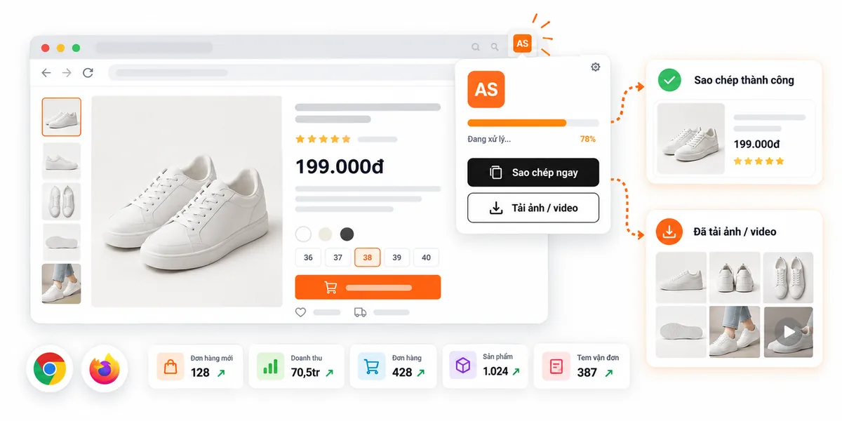 Tiện ích AutoShopee Kit sao chép sản phẩm và tải ảnh, video Shopee ngay trên trình duyệt